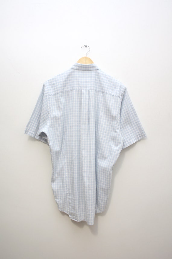 Thomas Burberry Blue Checkered Short Sleeve Shirt… - image 3