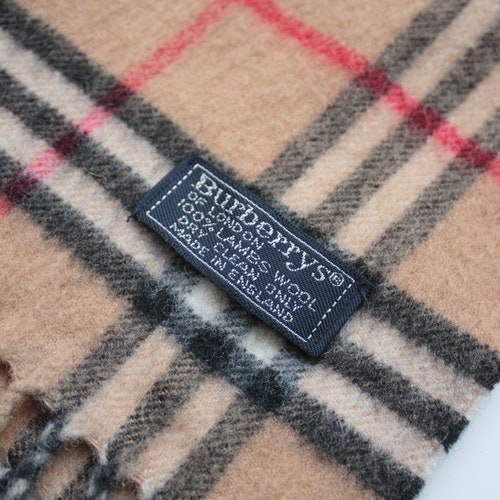 Burberry's Nova Check Wool Scarf Made sold In England