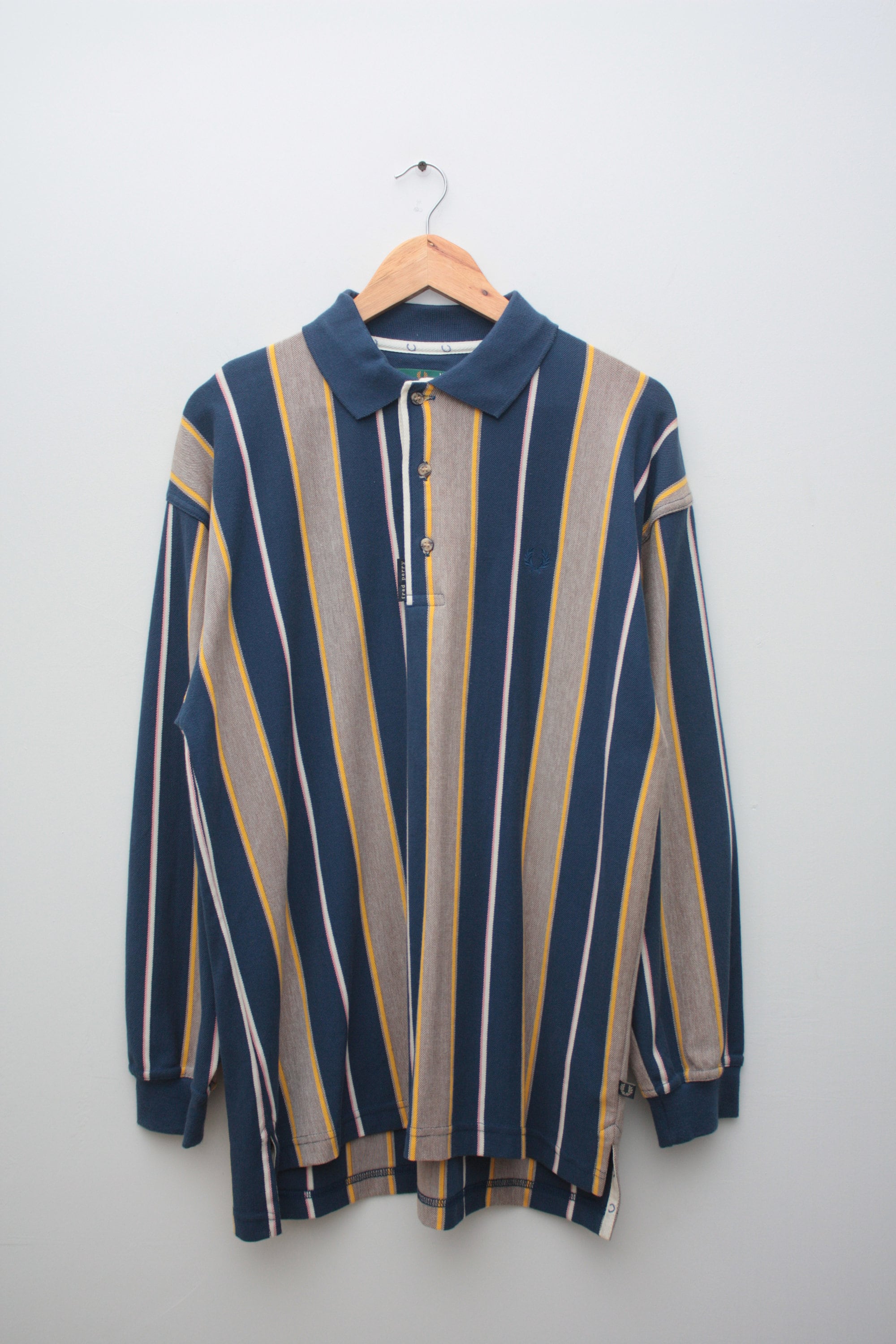 Louis Vuitton Blue and Black Horizontal Striped Cotton Pique Polo