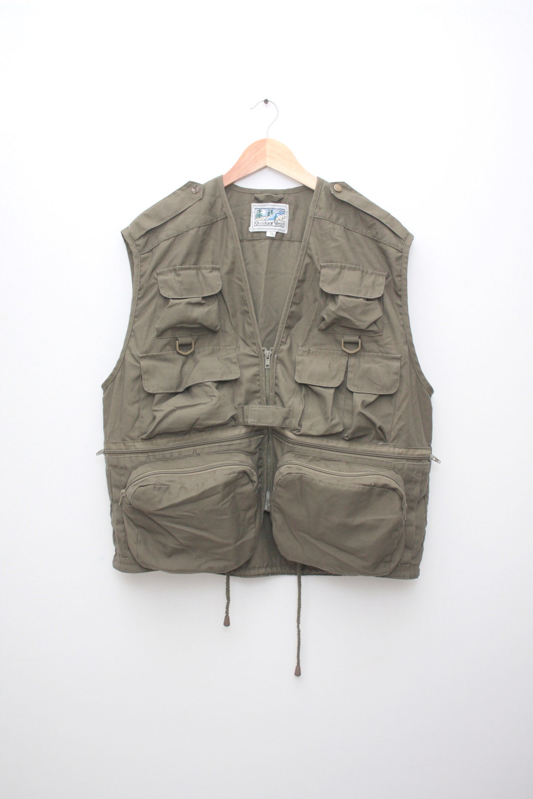 Outdoor Vest Multipocket Army Green Vintage Japanese Style - Etsy