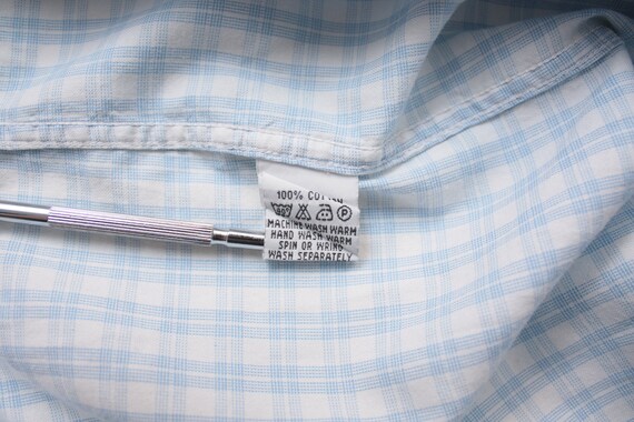 Thomas Burberry Blue Checkered Short Sleeve Shirt… - image 7