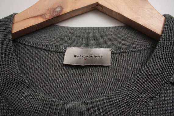Balenciaga Paris Grey Wool Silk Blend Knitted Swe… - image 4