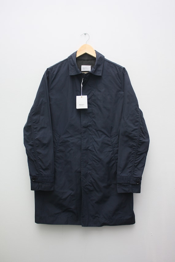 Norse Projects Thor Light Cotton Navy Blue Trench