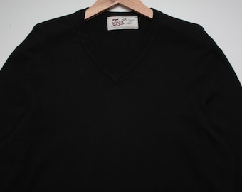 Chevignanon Pull V-TOGS Black V-Neck Sweater Large Men's