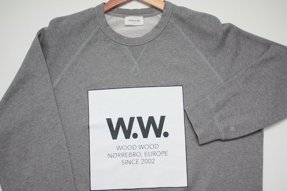 Wood Wood Grey Crew Neck Sweatshirt Size Large Me… - image 3