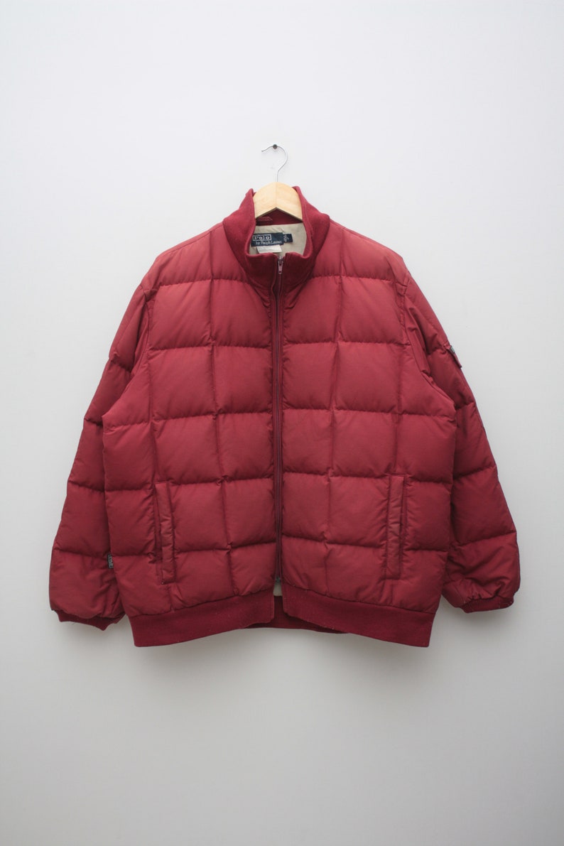 Polo Ralph Lauren Red Puffer Down Jacket Large Men's - Etsy