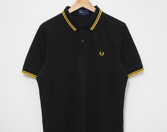 Fred Perry Black Yellow Striped Classic Polo Men's