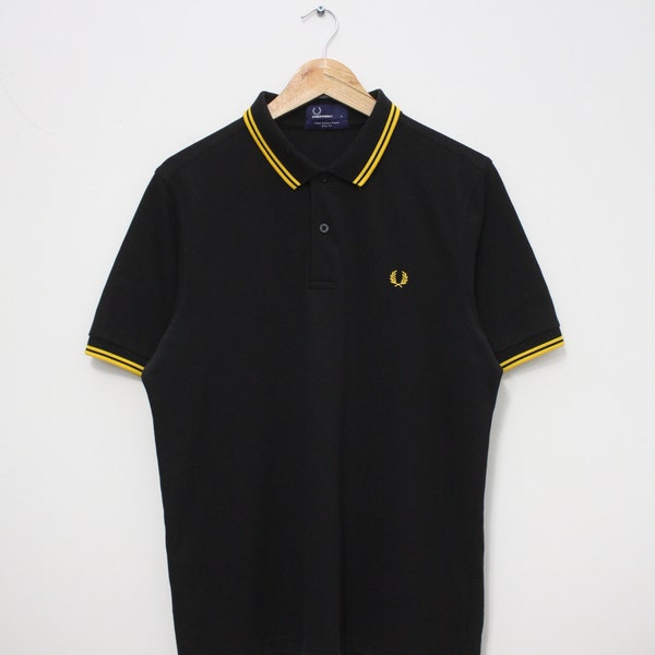 Fred Perry Black Yellow Striped Classic Polo Men's