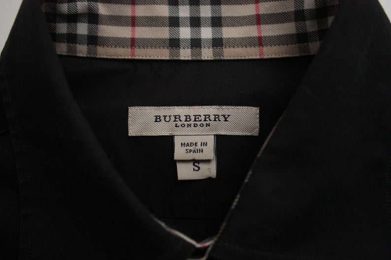 Burberry Black Nova Check L/S Shirt Men's S Made In Spain image 5