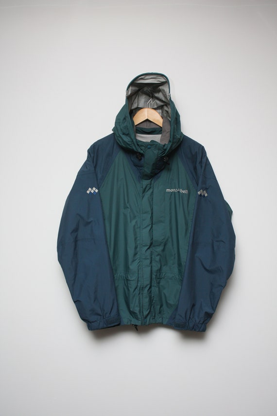 Montbell Navy Green Gore Tex Jacket Outdoor Hiking Etsy