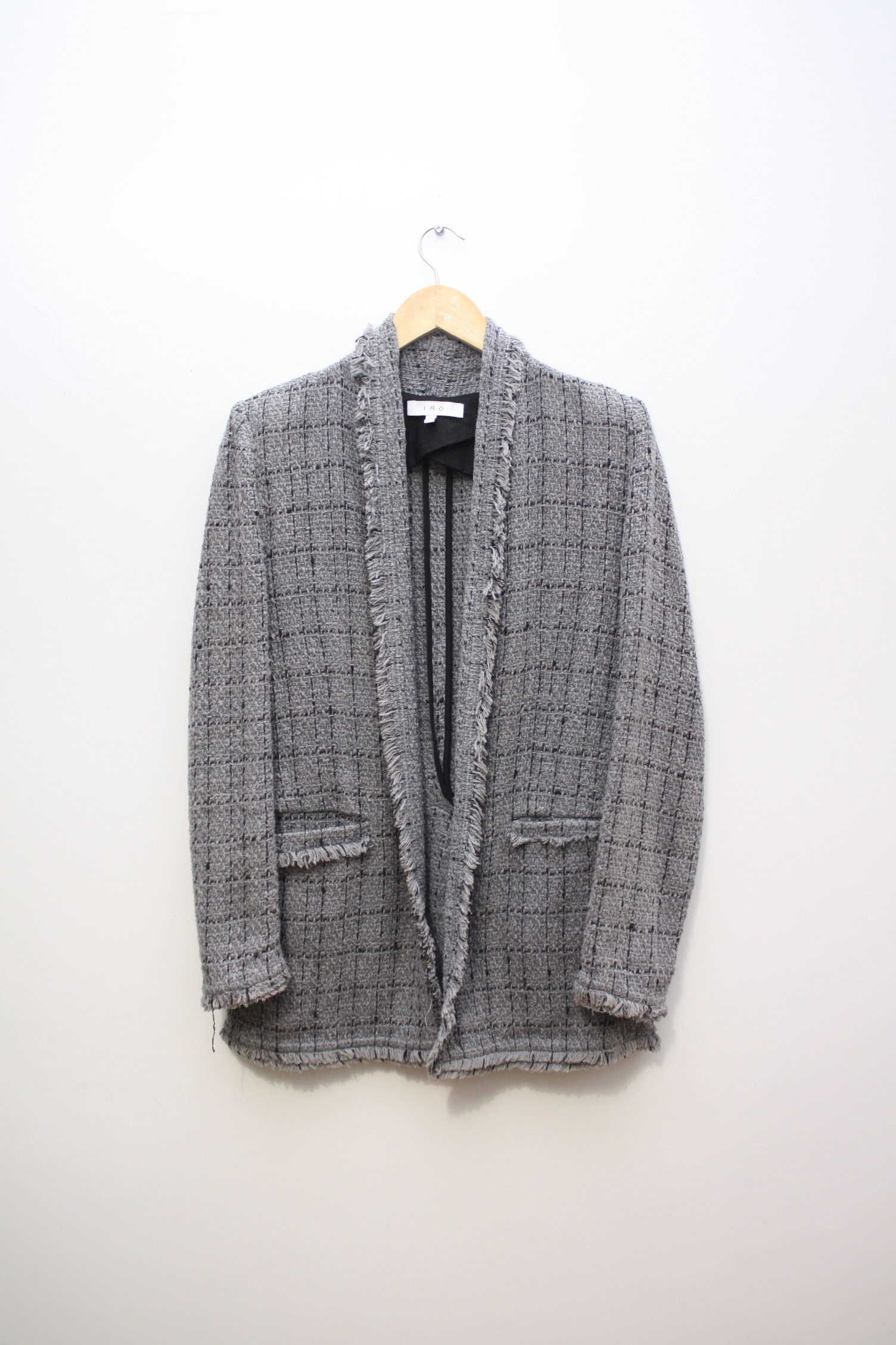 Iro Paris QUANTO Blazer S18 Gris Oscuro Negro Mujer 36 Etsy Mexico