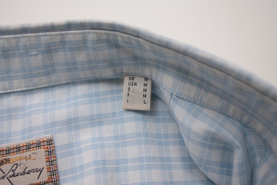Thomas Burberry Blue Checkered Short Sleeve Shirt… - image 6