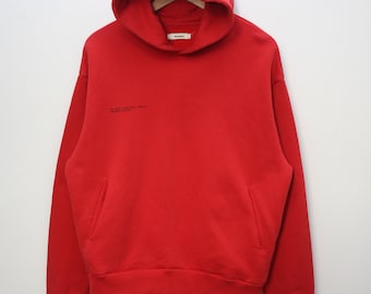 Pangaia Red Recycled Hoodie Made In Portugal