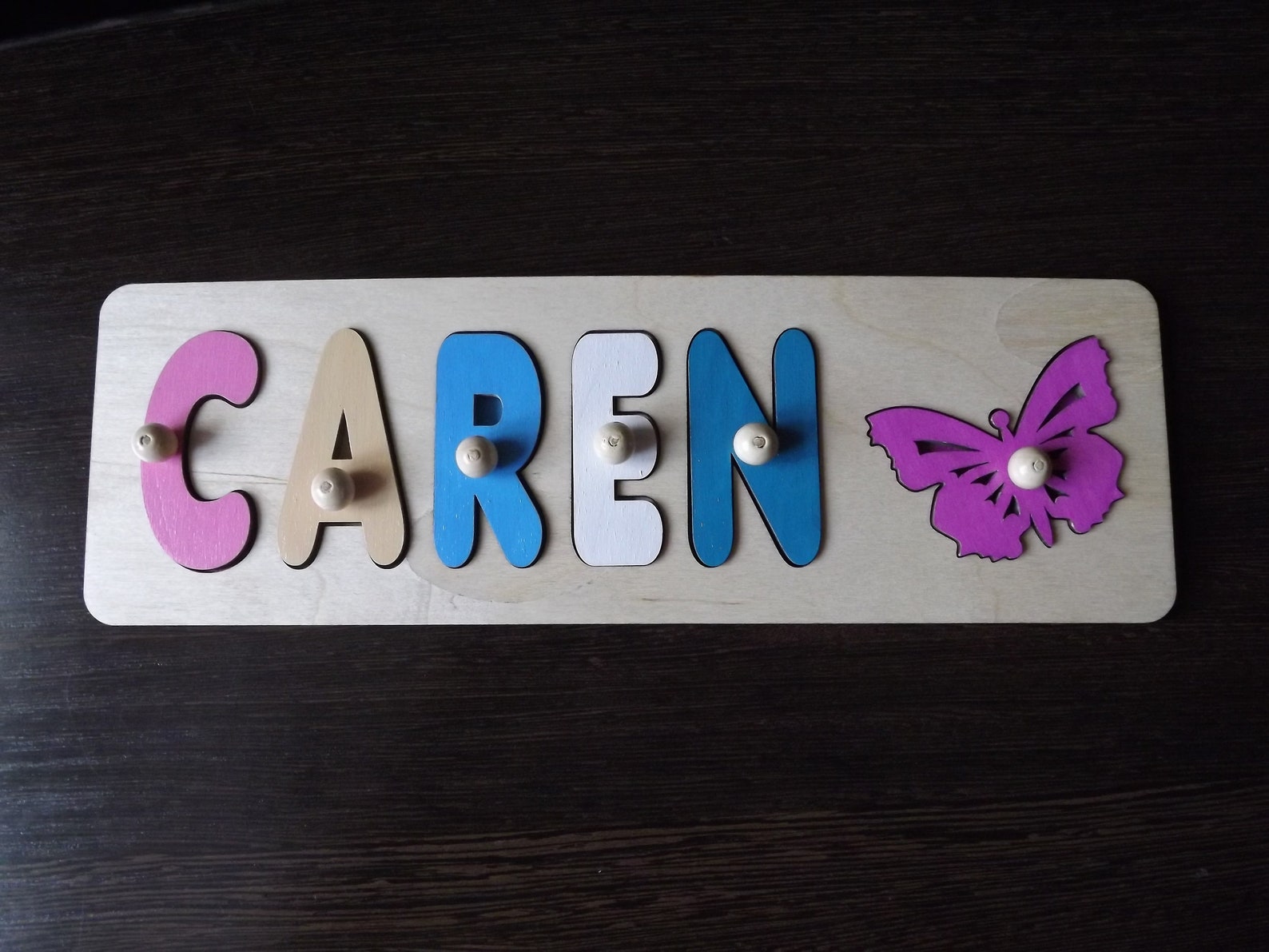 Personalized Name Puzzle With Pegs New Baby Gift Wooden Baby Etsy