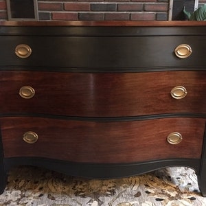 SOLD**  Vintage Mahogany Serpentine Dresser