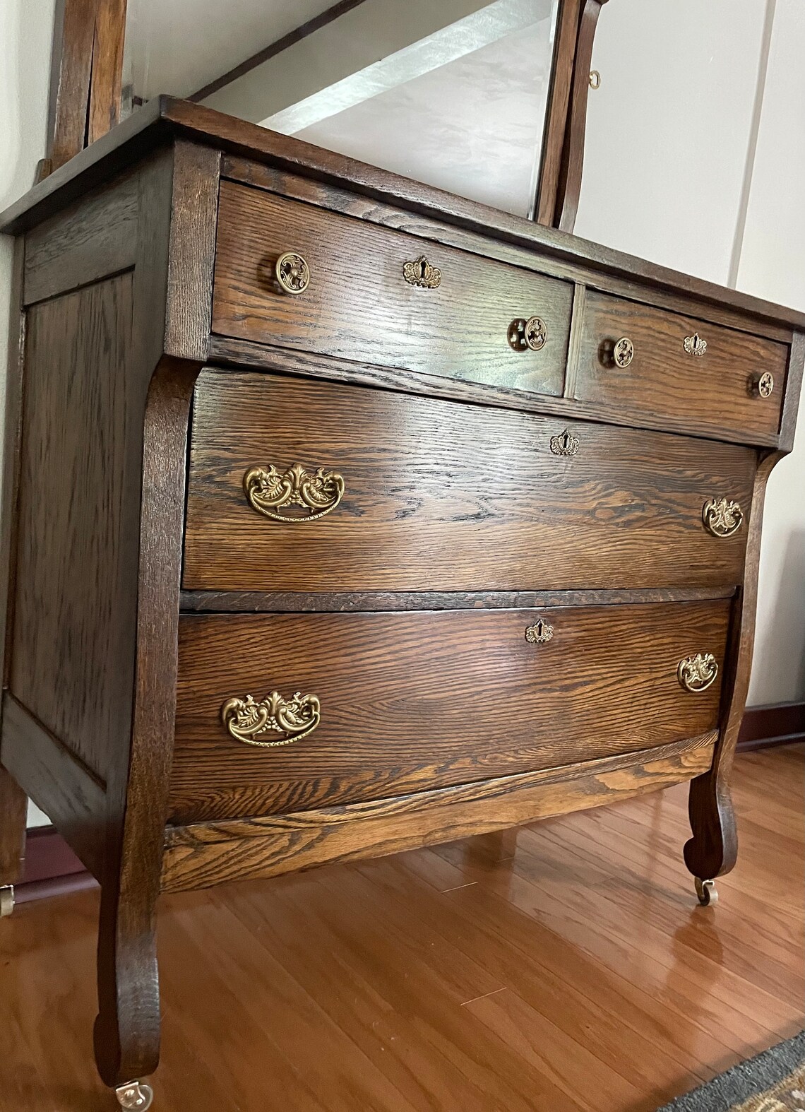 Antique Tiger Oak Dresser shipping is Not Free Entryway Etsy