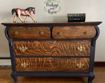 SOLD** Vintage Tiger Oak Dresser