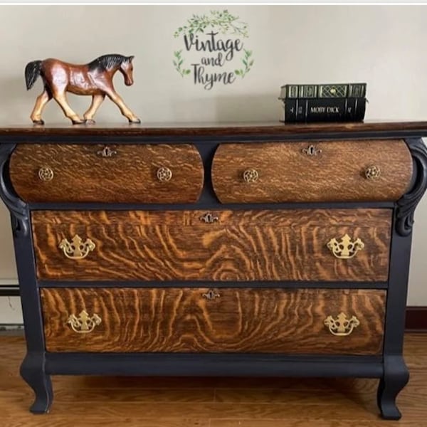 SOLD** Vintage Tiger Oak Dresser