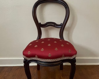 SOLD** Do Not Purchase Antique Victorian Balloon Back Chair Side Chair Vanity Chair Desk Chair *Shipping Is Not Free*