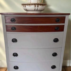 Sold Do Not Purchase Vintage Federal Hepplewhite Mahogany Bow Front Dixie Dresser