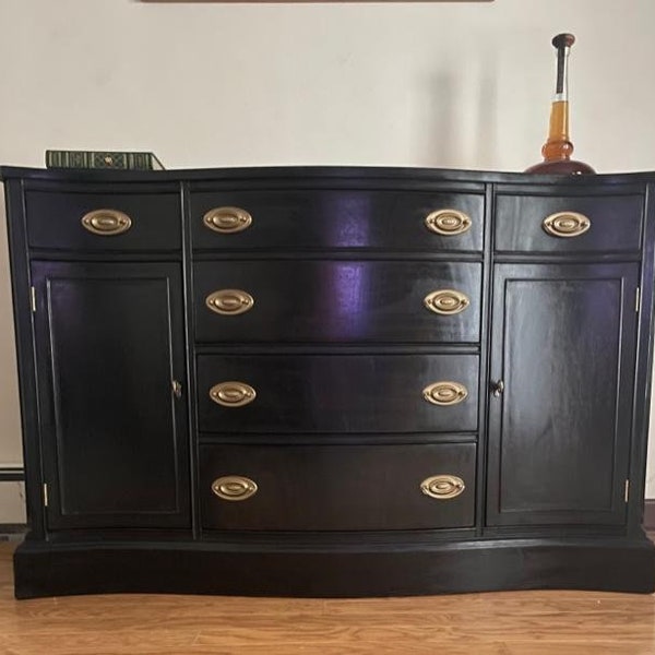 SOLD**Do Not Purchase** Vintage  Hepplewhite Mahogany Entryway Console  Black Sideboard Server Duncan Phyfe Style *Shipping Is Not Free*