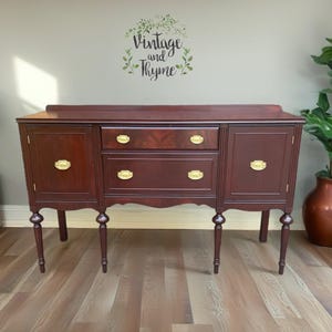 Vintage Mahogany Hepplewhite Federal Buffet Sideboard Entryway Console **Shipping Is Not Free**