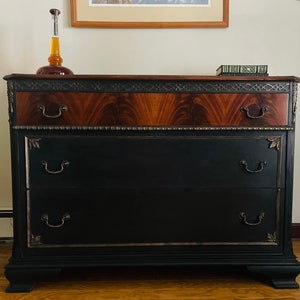 SOLD ** Vintage Chippendale Dresser Entry Way Console