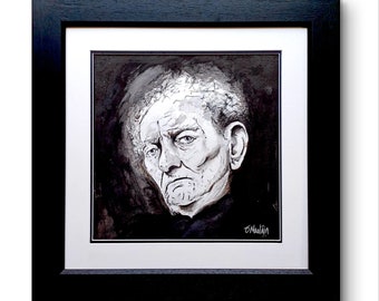 Brian Friel Original Pen & Ink Painting, Abbey Theatre, Obras de teatro, Dublín, Traducciones, Bailando en Lughnasa, Faith Healer, Comprar arte irlandés