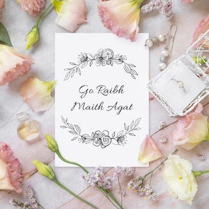 Tarjetas de agradecimiento de Go Raibh Maith Agat: elegante diseño irlandés. Paquete de 10 con sobres. Perfectas para bodas y ocasiones especiales.