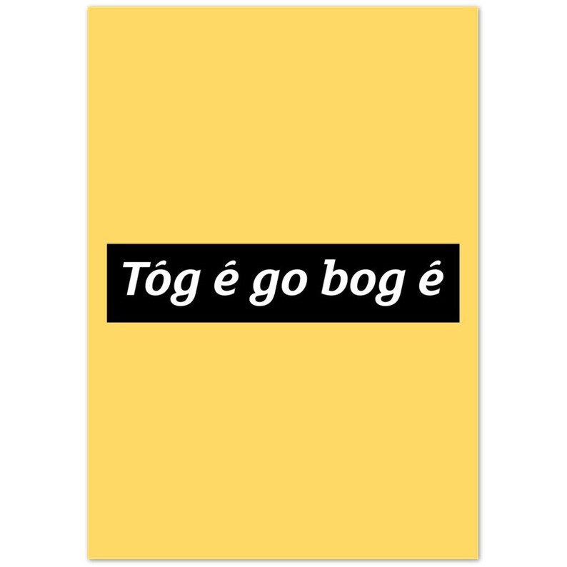 Tóg é go bog é Take it Easy Print Gaeilge Irish Language Gaelic Gift Present Ireland Presents Gifts Art Prints image 5