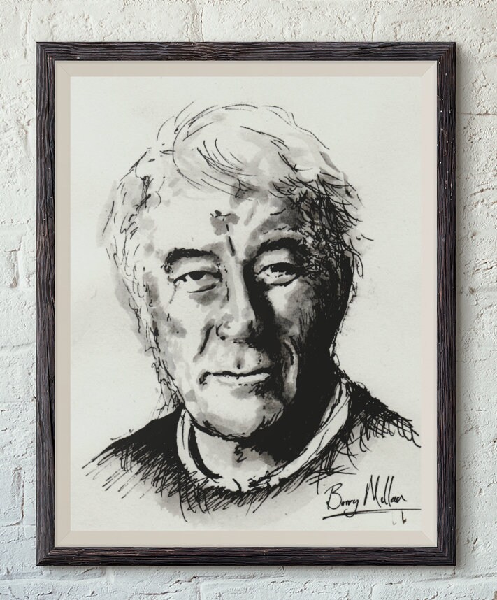 Seamus Heaney Art Print, the Squat Pen Poet, Poetry, Poems, Literary ...