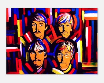The Beatles Art Print, buntes psychedelisches modernes Künstlerdruck-Plakat zu verkaufen kaufen irische Kunst