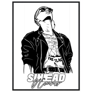 Sinead O&#39;Connor Iconic Portrait Prints, Vintage Music Framed Wall Art, Retro Irish Posters, Prints Musician, Ireland Irish Princess Pop Star