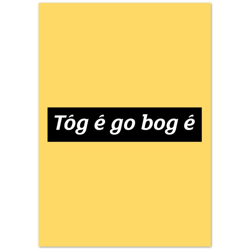 Tóg é go bog é Take it Easy Print Gaeilge Irish Language Gaelic Gift Present Ireland Presents Gifts Art Prints image 3