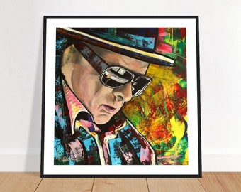 Van Morrison Framed Art Print Brown Eyed Girl Irish Artist Wall Art Poster Ireland Music Prints Music Song Titles Lyrics Portrait Home Decor