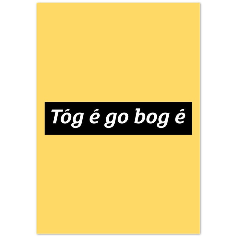 Tóg é go bog é Take it Easy Print Gaeilge Irish Language Gaelic Gift Present Ireland Presents Gifts Art Prints image 2