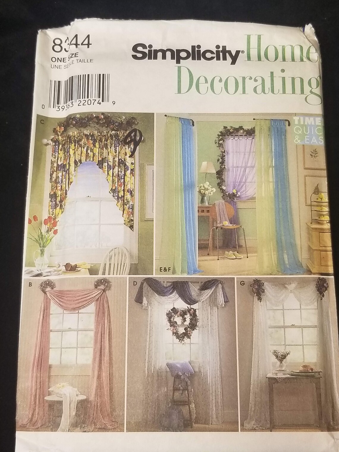 Simplicity 8344 Home Decorating Quick and Easy Curtains Etsy