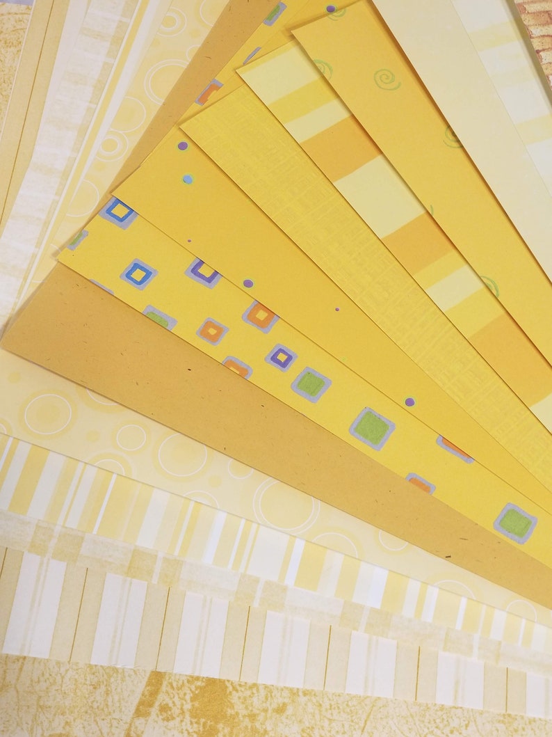 Sheets Lot of Scrapbook Paper Mixed Orange and Yellow Colors 20