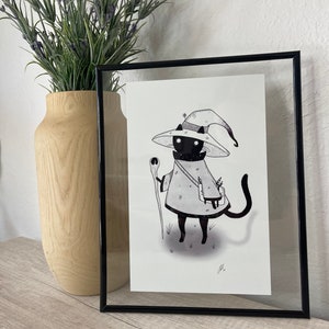 Cat Art Prints, Illustrated art print, Mini Cute prints, mini wall art prints, mini art prints, A4 A5 poster print, digital art print, gift