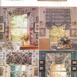 DIY Window Treatments Home Decor Sewing Pattern - Four Looks / Butterick 4278 Vintage 1995 Uncut OOP
