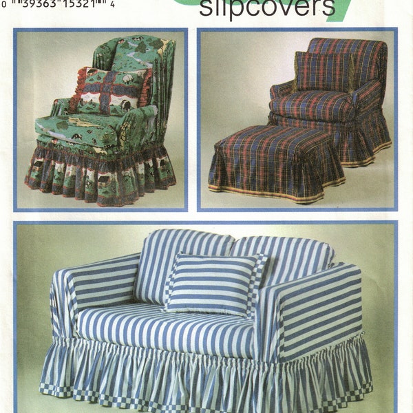 SLIPCOVERS Sewing Pattern by Donna Lang - Design Your Own Easy to Make Home Decor - Simplicity 8978 Vintage 1994