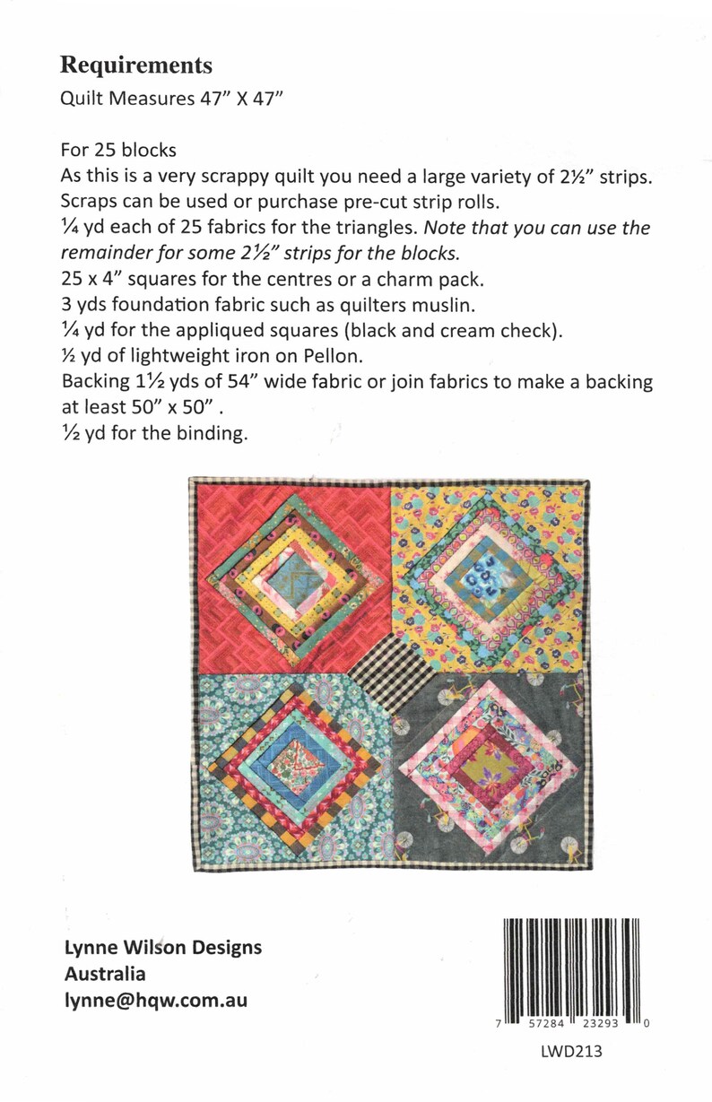 Bed Quilt Crib Quilt ORIGAMI Folded Fabric Patchwork Quilt Sewing Pattern Lap Quilt Lynne Wilson Designs