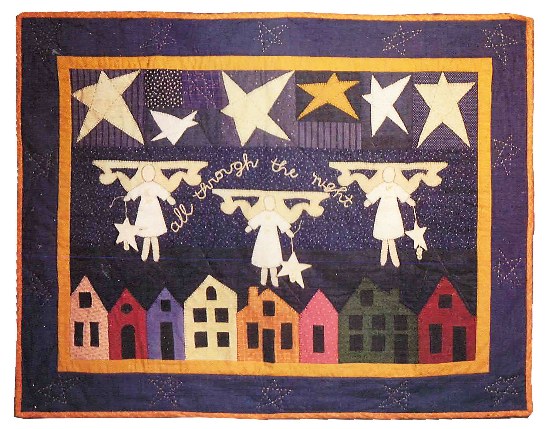 All Through the Night Applique Wallhanging Quilt Pattern Etsy UK