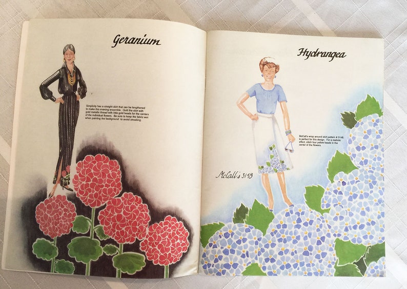 Gorgeous Garden Inspired Garments Fabric Painting Ideas for Fashion Pattern Booklet by Ann Davis Nunemacher Rare Find Vintage 1988