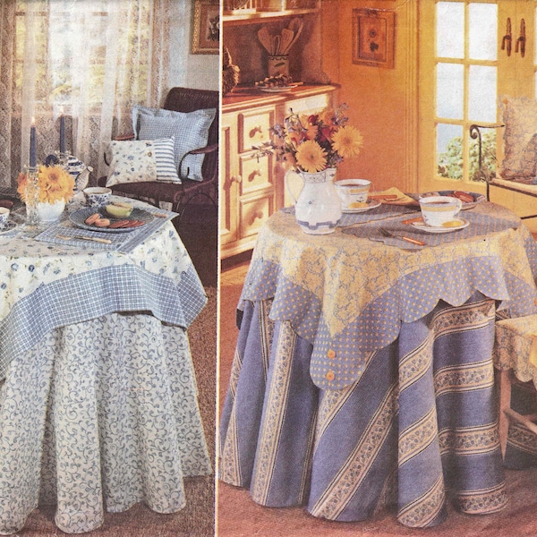 Table For Two Home Decor Sewing Pattern - Table Cloth and Topper, Napkins, Placemats, Pillows - Butterick 4909 Vintage 1997 Uncut OOP
