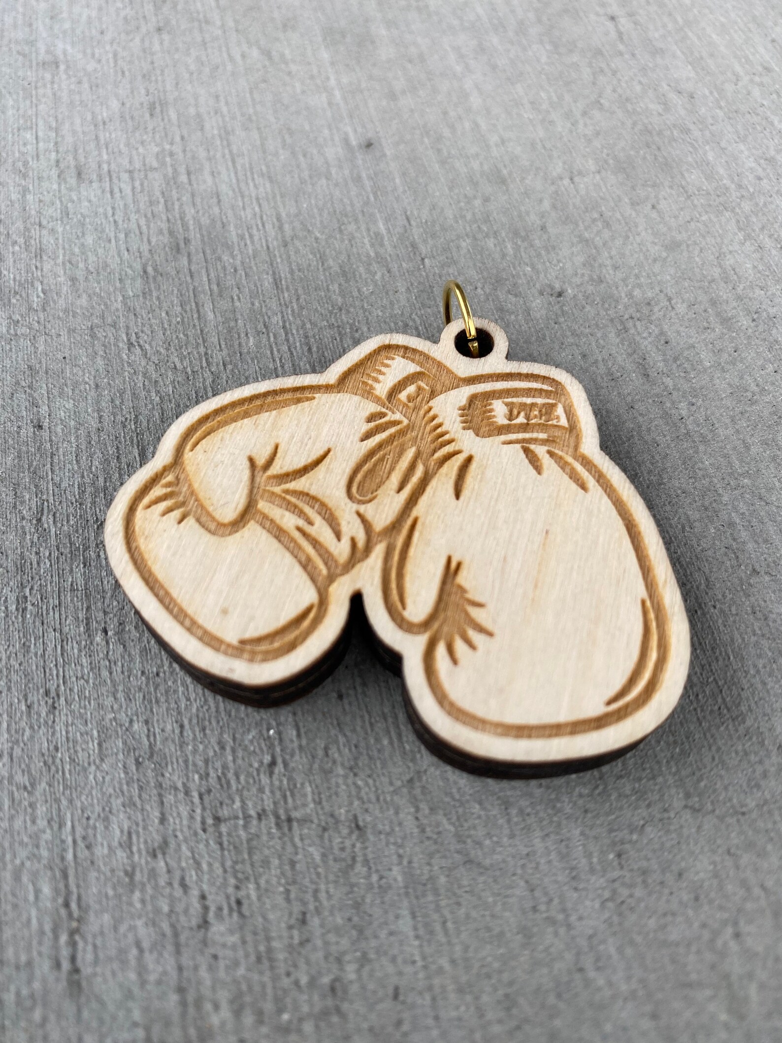 Boxing Gloves Lasercut Wooden Keychain Etsy