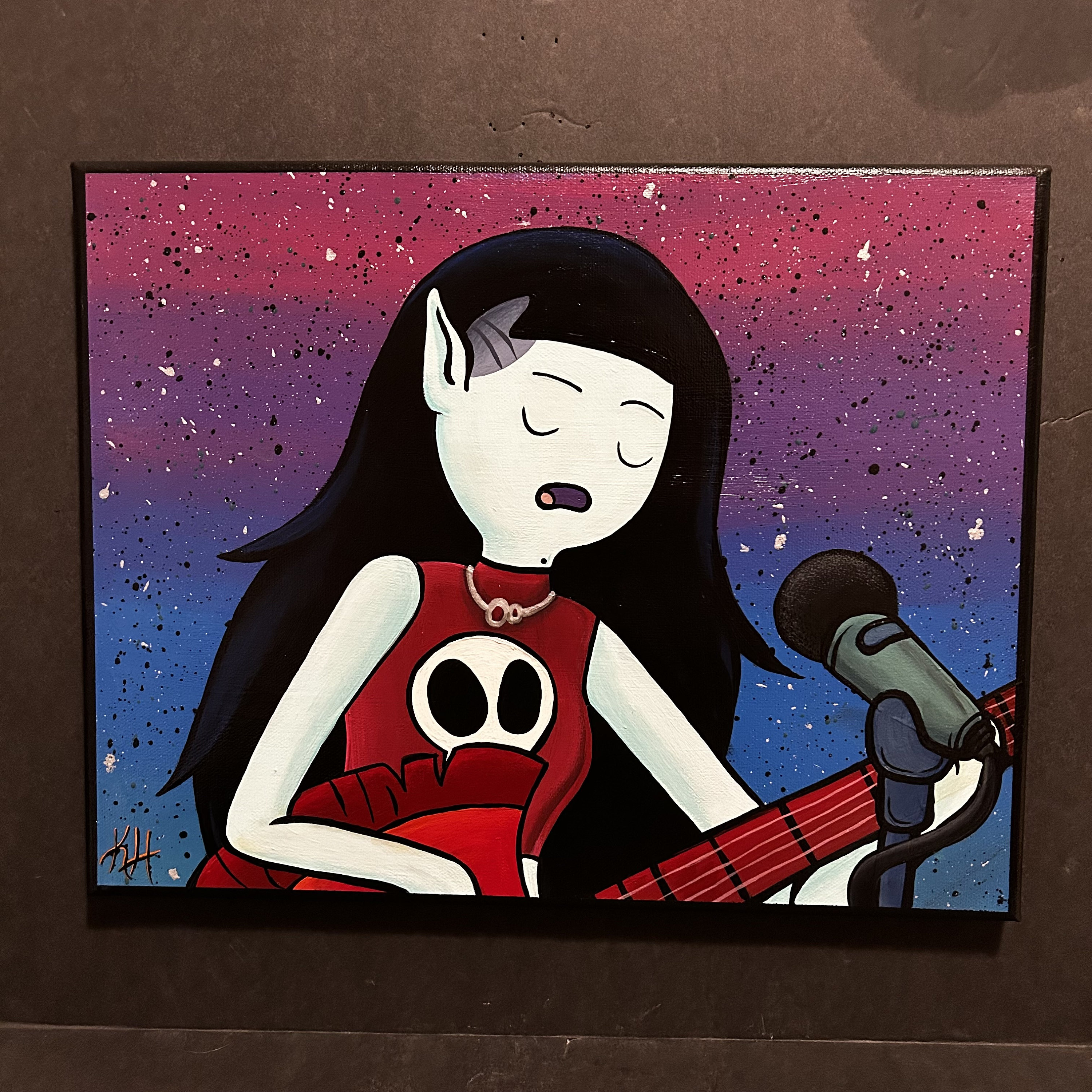 題名“Out of Coma” MARCELINE作　自作絵画 Adventure Time Marceline the Vampire Queen Canvas Painting - Etsy