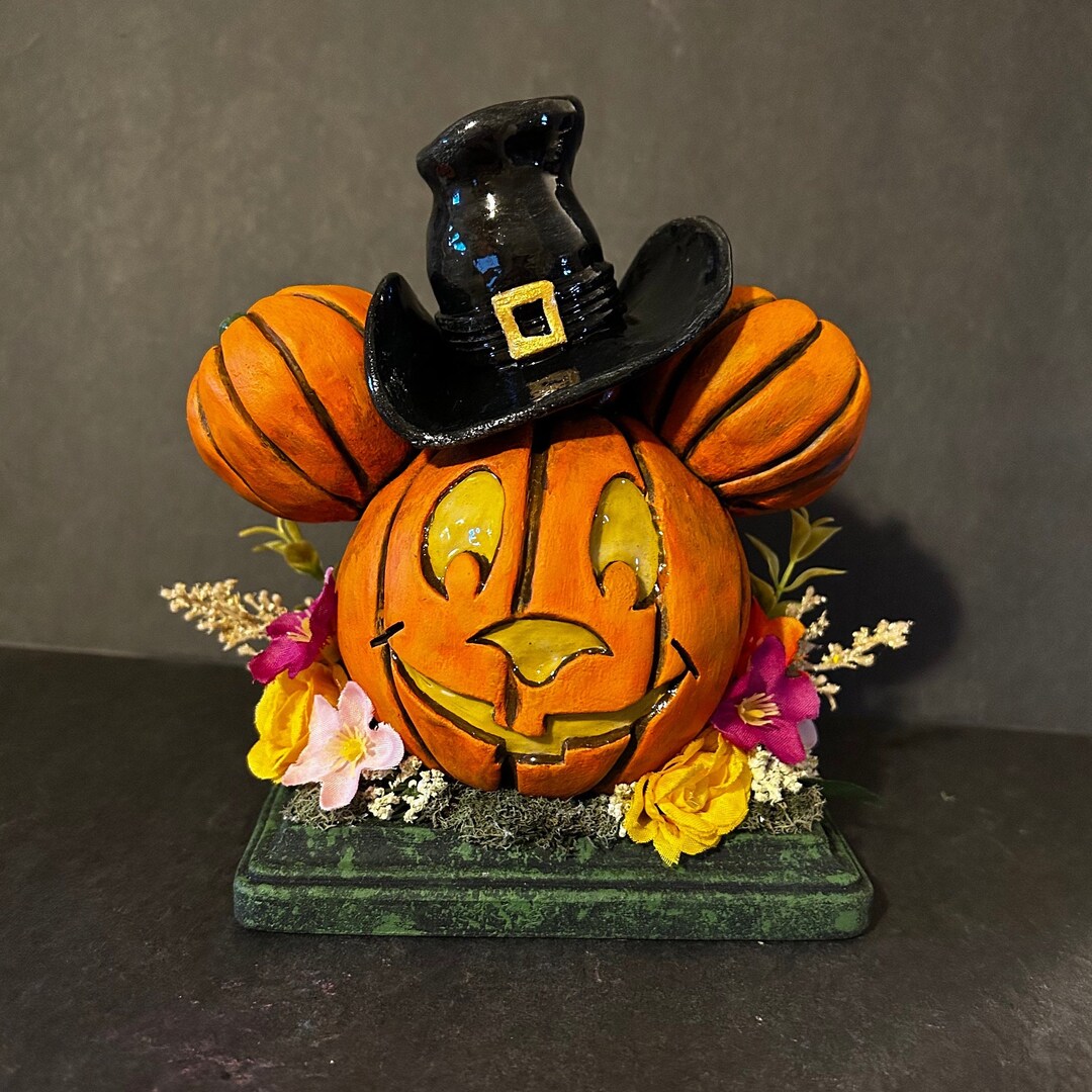 Mickey Mouse Disney World Pumpkin Head Sculpt Decor - Etsy