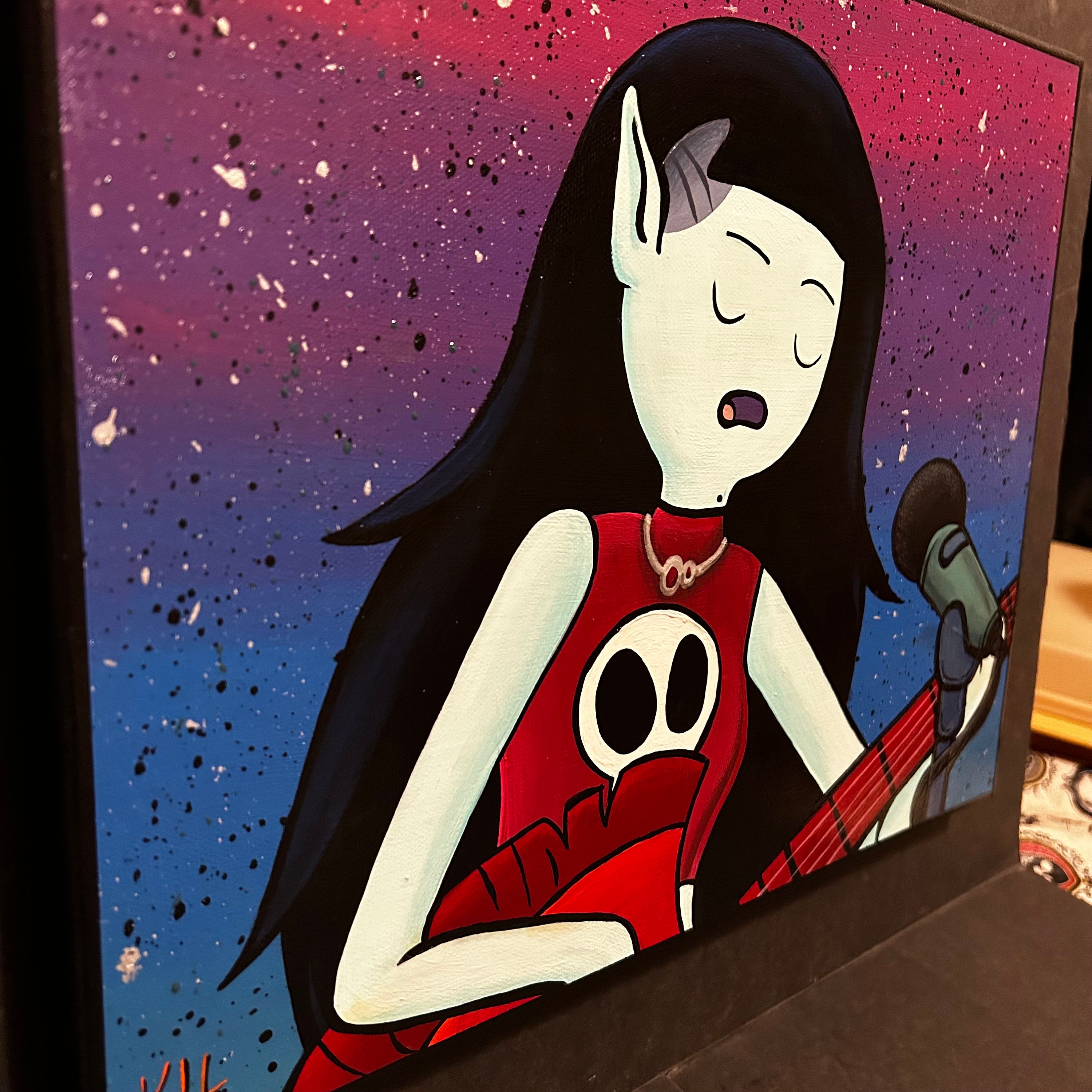 題名“Out of Coma” MARCELINE作　自作絵画 Adventure Time Marceline the Vampire Queen Canvas Painting - Etsy