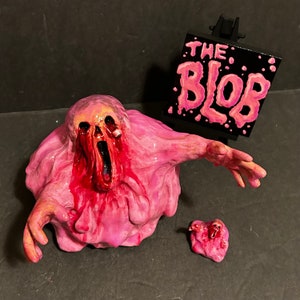 The Blob sculpture with mini Blob and canvas painting